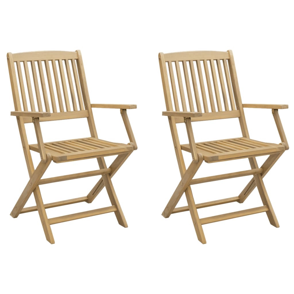 vidaXL Sillas de jardín plegables 2 uds madera acacia 54x61x88 cm