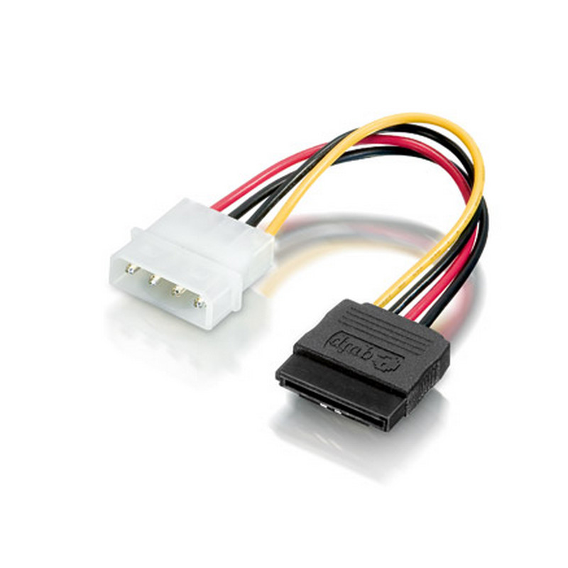 Equip Molex/SATA Power Cable 15 cm - SATA 15-pin to 5.25" connector, 0.15 meters, CE certified for reliable power supply in your devices. Perfect for computer builds and upgrades.