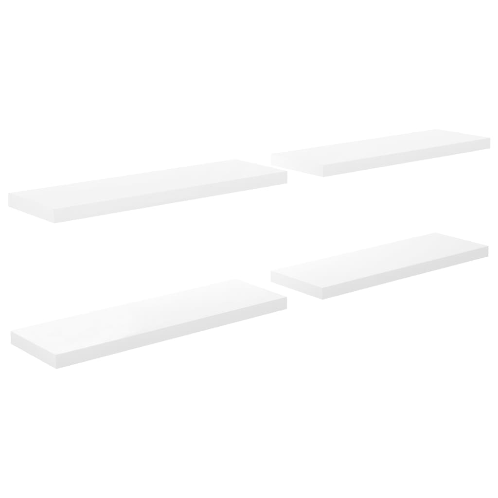 vidaXL Estantes flotantes de pared 4 uds MDF 80x23,5x3,8 cm Blanco brillante, negro brillante, gris brillante Mueble Almacenaje Estantería para Oficina, Estudio, Dormitorio Estantería/Librería/ mueble de Almacenamiento