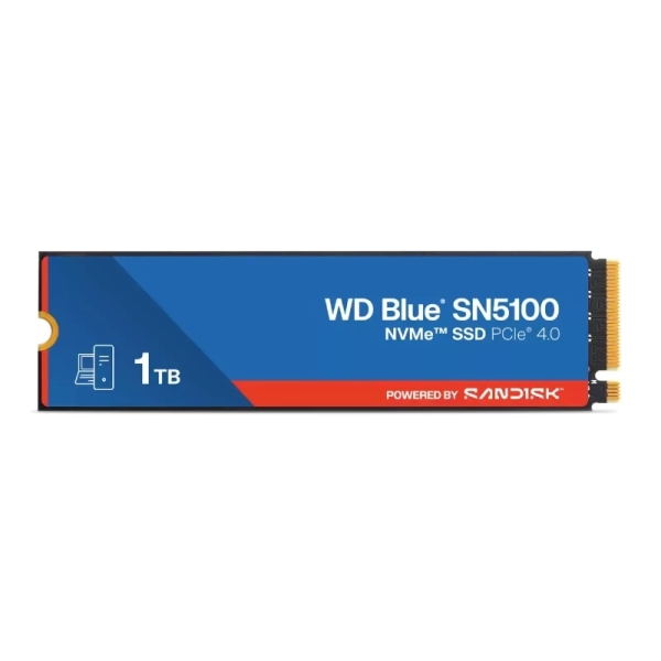 Wd blue sn5100 disco duro solido ssd 1tb m2 pci express 4.0 nvme gen4 3d nand de marca Western Digital