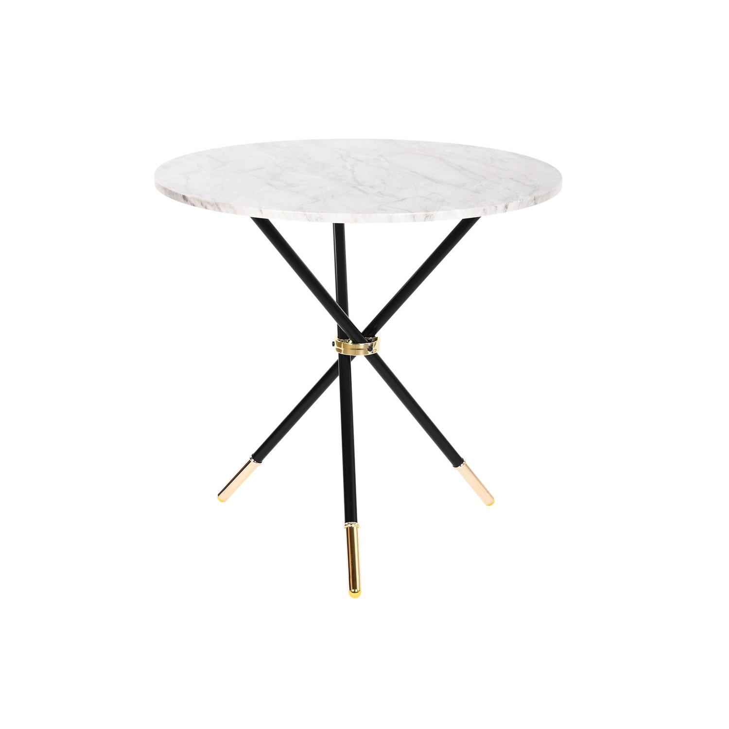 Mesita Auxiliar Mdf Metal 80X80X76 Simil Marmol - Fijalo - El mejor complemento para tu hogar.