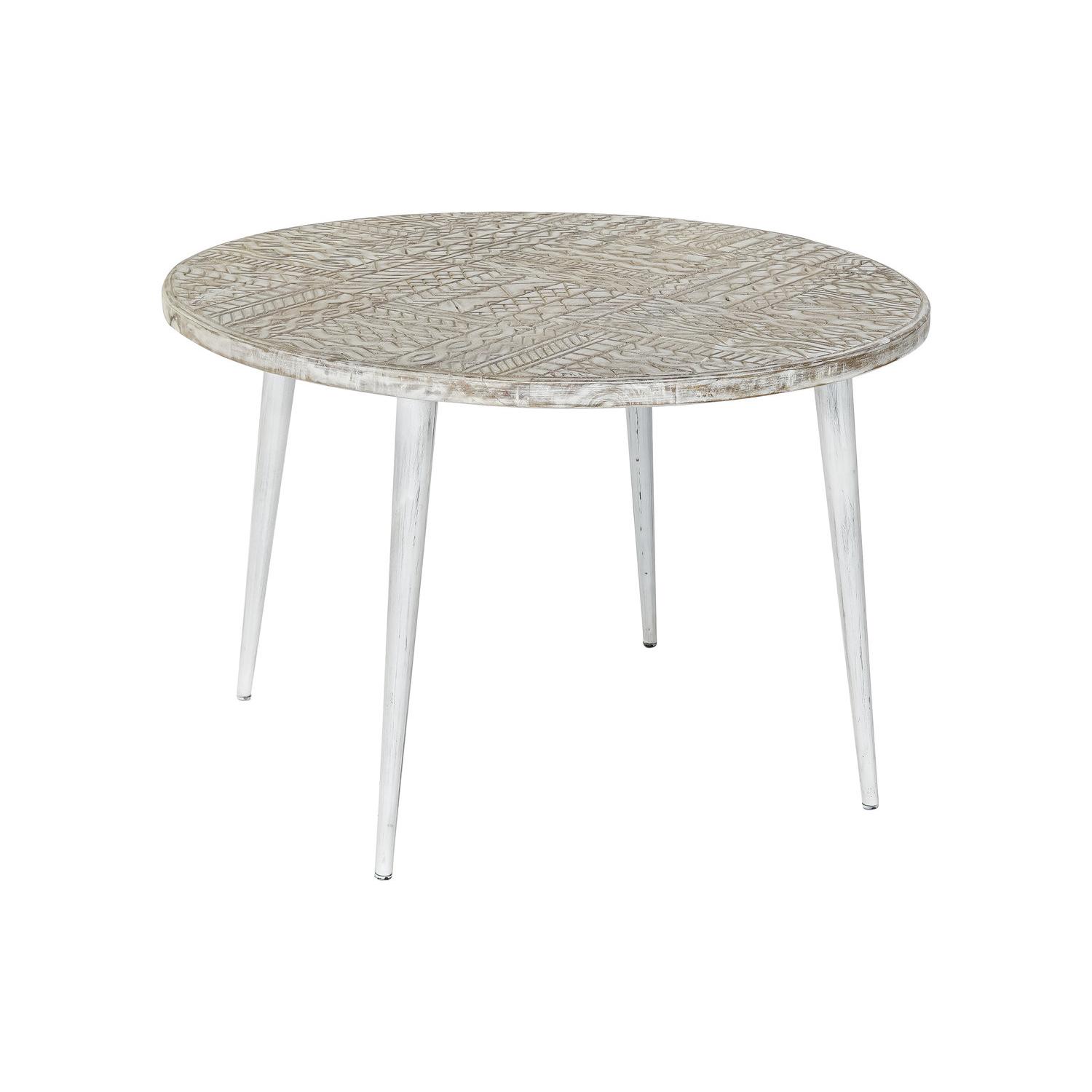 Mesita Auxiliar Mango Metal 75X75X50 Decape Blanco - Fijalo - El mejor complemento para tu hogar.