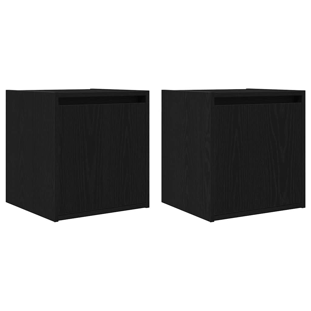 vidaXL Mesillas de noche de pared 2 uds 38x34x40 cm en color Roble ahumado/Madera antigua/Roble artisan y más | cómodas modernas ergonómicas para comedor cocina salón hogar