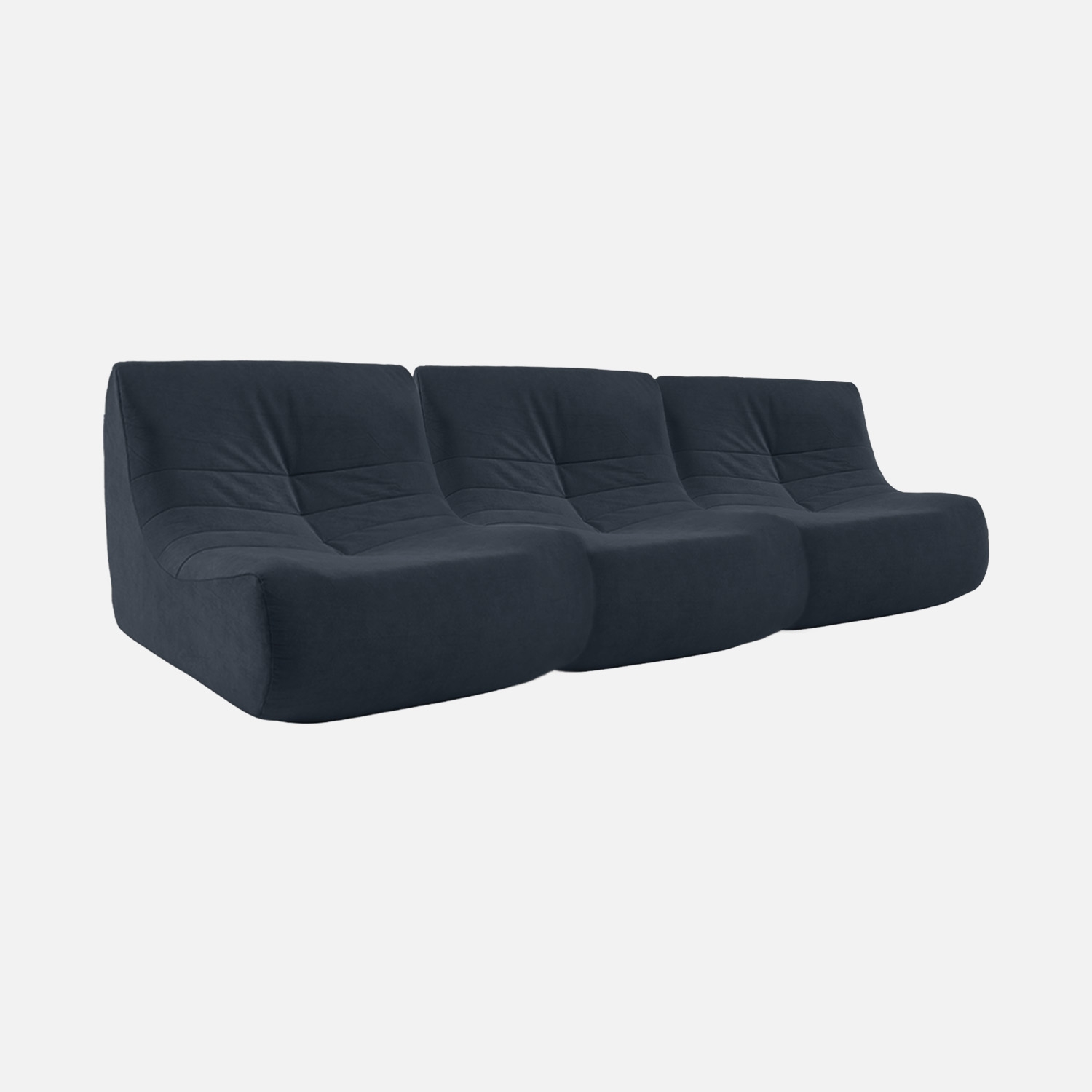 sweeek - Sofá modular de terciopelo, 3 plazas , Sokol terciopelo , 91x105x72
