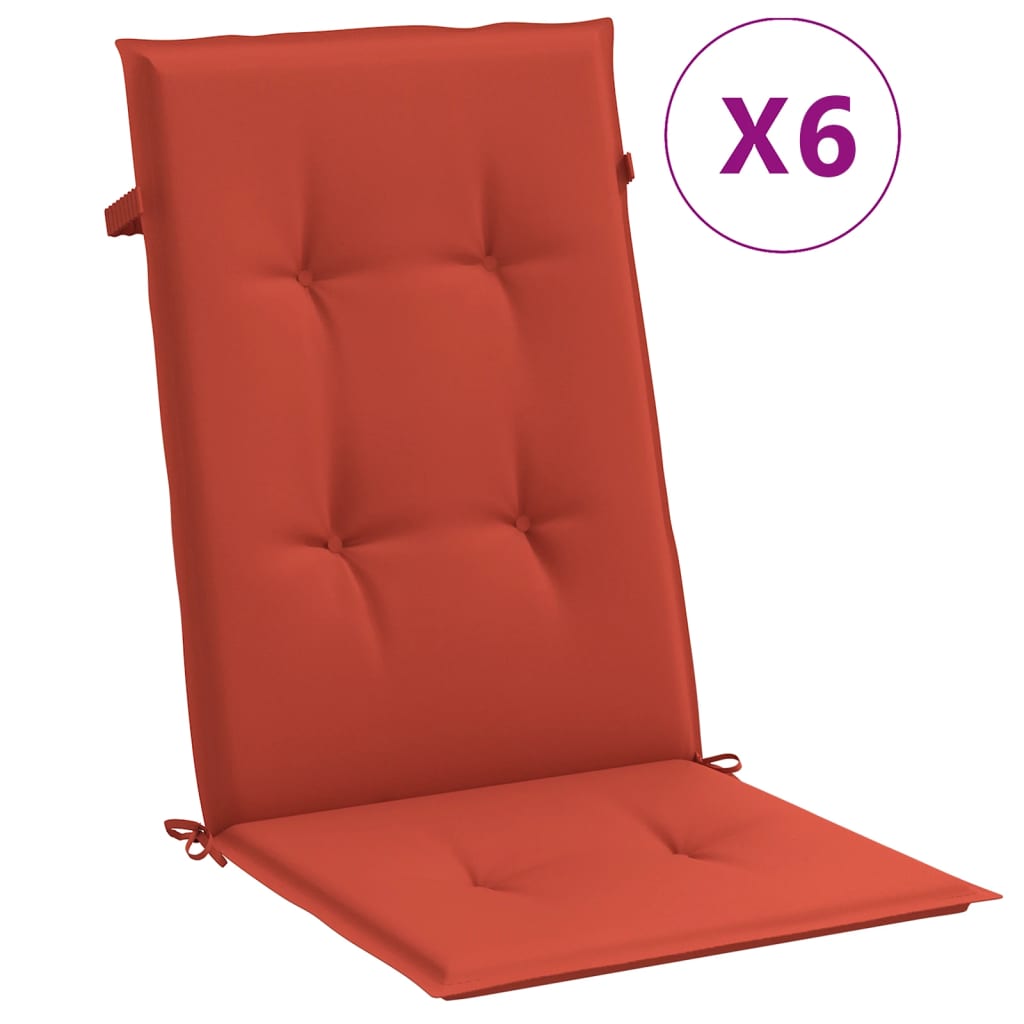 Vidaxl Cojines para Silla Respaldo Alto 6 Uds Tela Color Antracita Melange