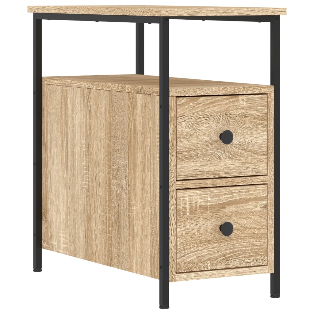 Vidaxl Mesita de Noche Madera de Ingeniería 30x60x60 Cm Negro