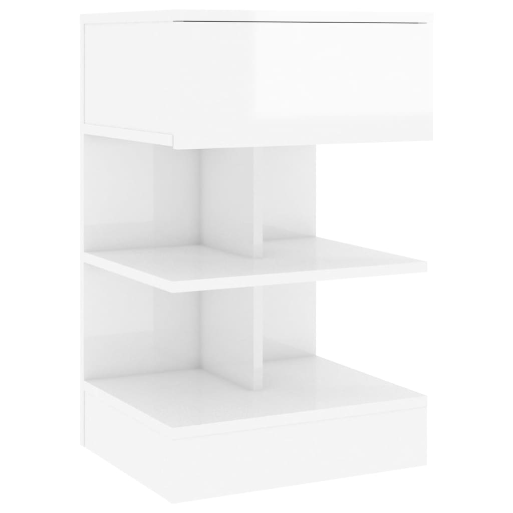 Vidaxl Mesita de Noche Madera Contrachapada 40x35x65 Cm Blanco