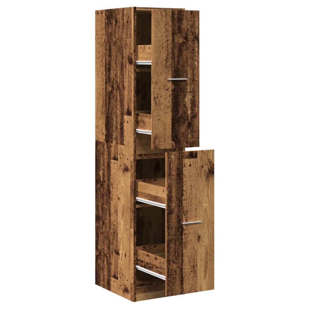 vidaXL Armario botiquín madera de ingeniería envejecida 30x41x144,5 cm