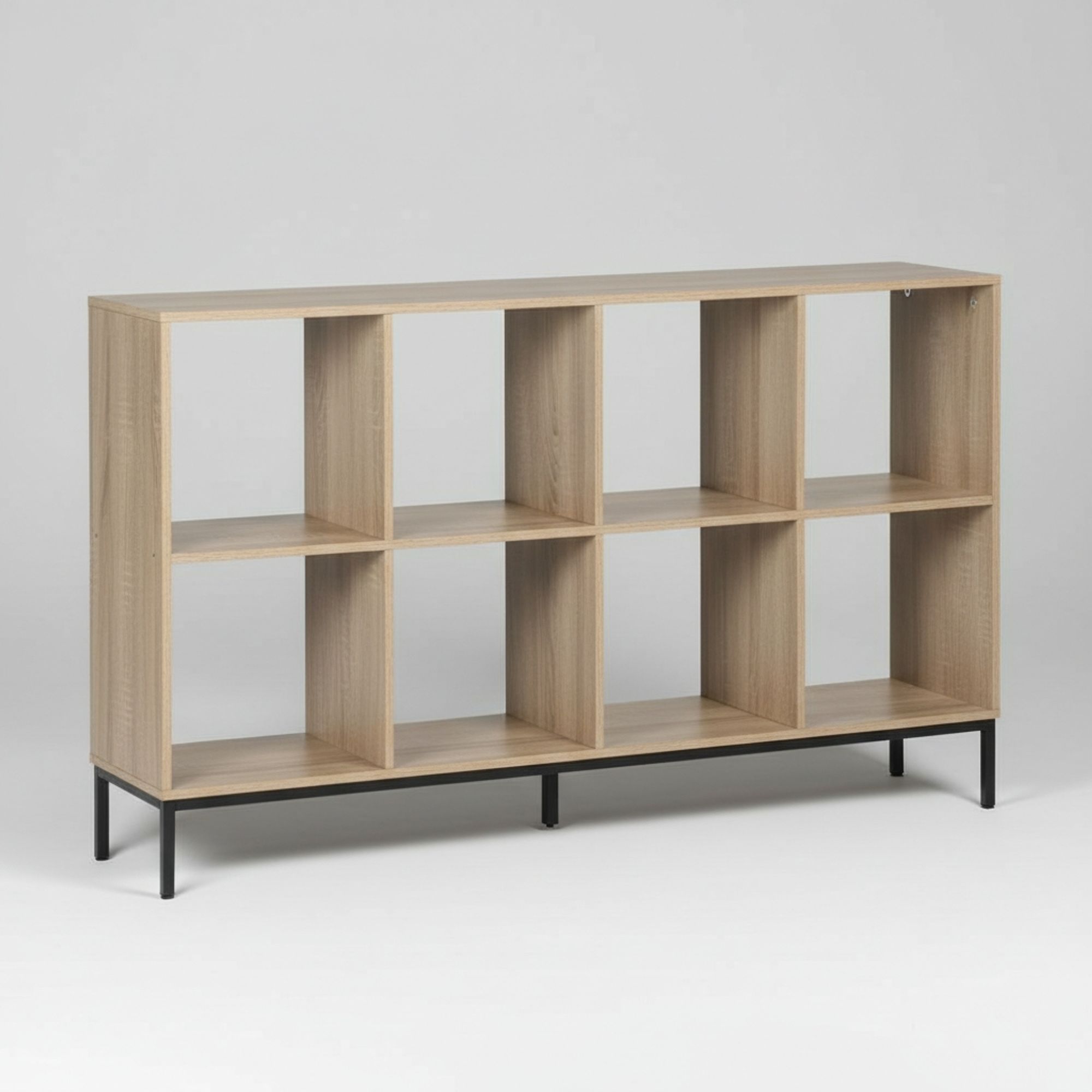 MOBLEKIT | Estanterías de Madera y Metal con Compartimentos y Baldas Abiertas, Librerías Modulares de 2, 4 u 8 Cubos y Estantería Multiusos de 5 Niveles, Muebles Auxiliares para Salón, Dormitorio, Oficina o Cocina