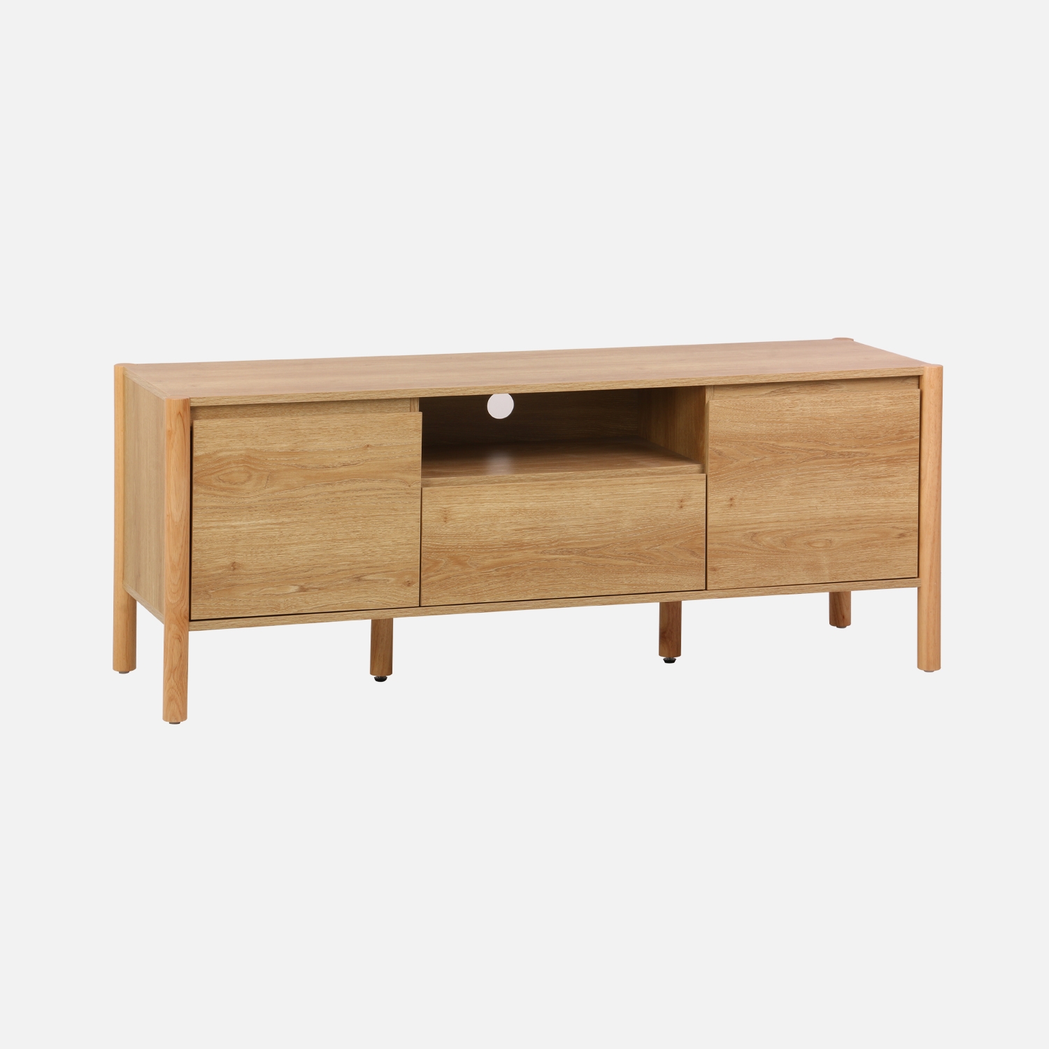 sweeek - Mueble TV con 2 puertas y 1 cajón, 140cm , Harmony , 140x42x55