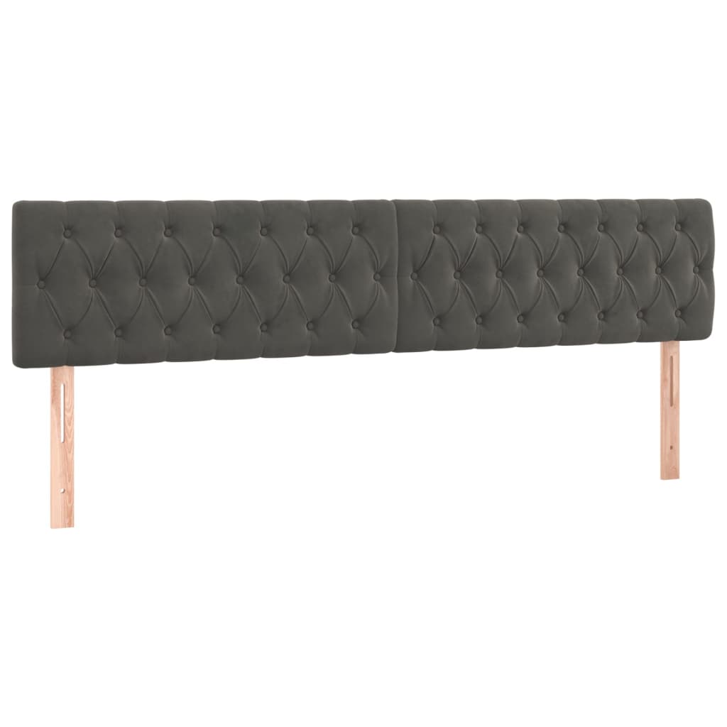 vidaXL Cabecero con LED de terciopelo gris oscuro 200x7x78/88 cm