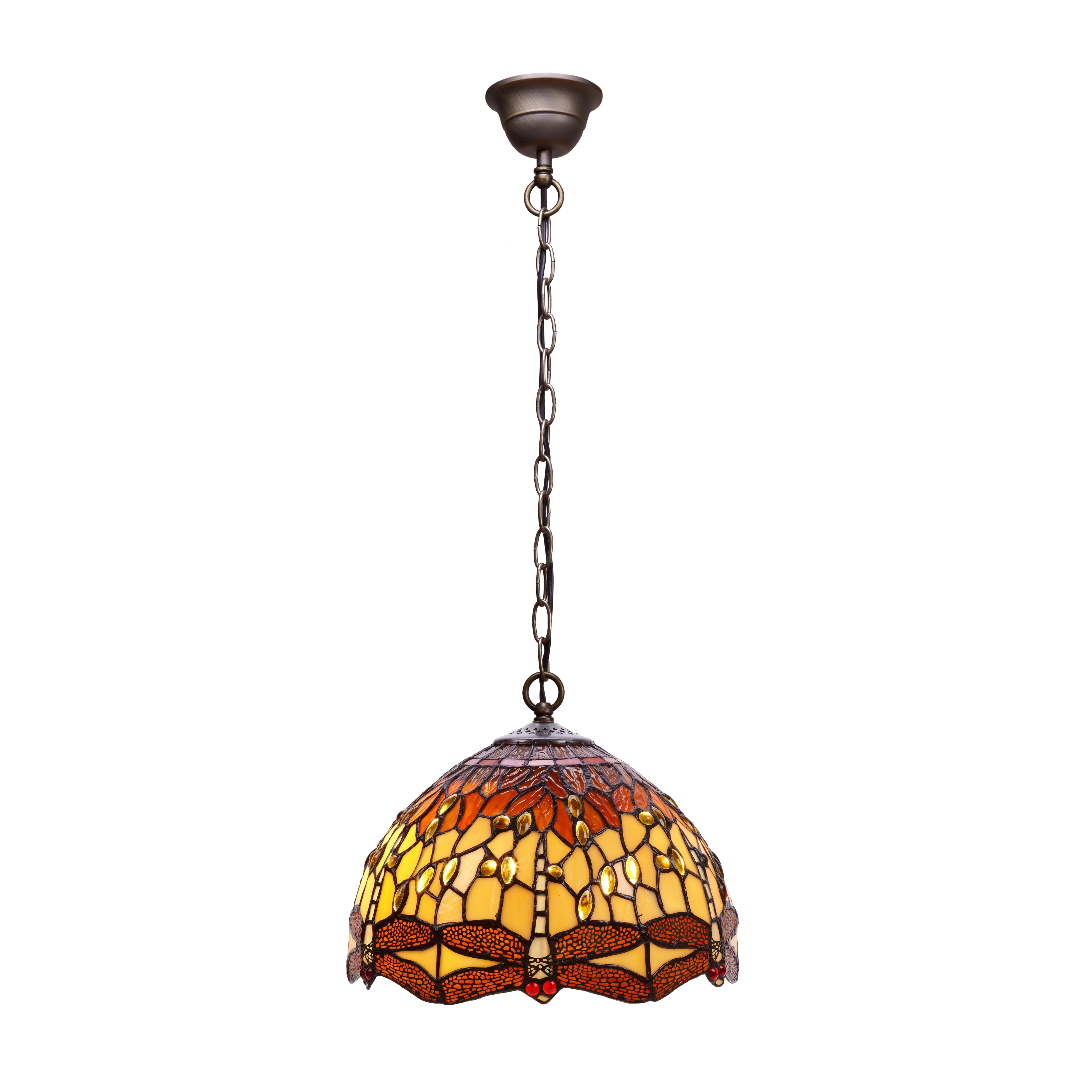 Colgante de techo mediano diámetro 30cm con cadena Serie Belle Amber FIJALO LG232499