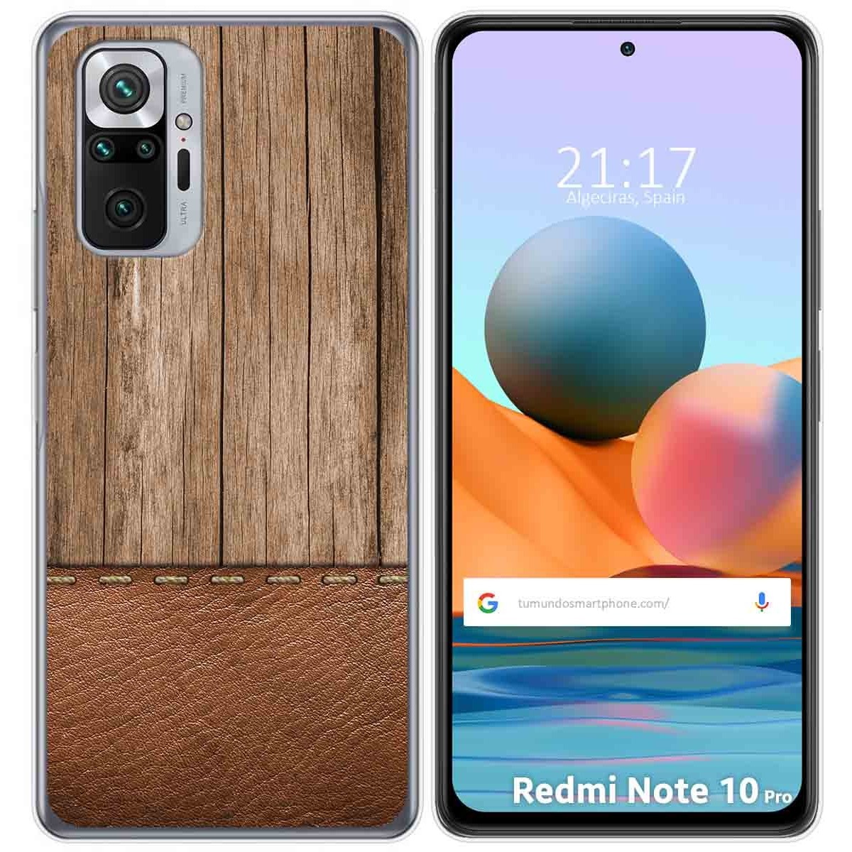 Tumundosmartphone Funda Gel Tpu para Xiaomi Redmi Note 10 Pro diseño Madera 09 Dibujos