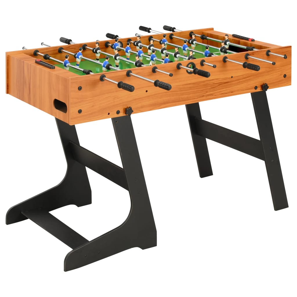 vidaXL Futbolín Plegable 121x61x80cm Juego Simulación de Deportes Color Marrón claro,  Negro, y mas