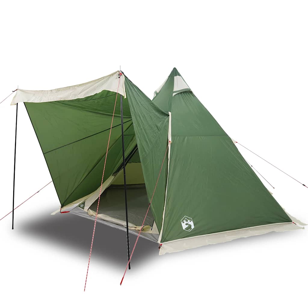 vidaXL Tienda de campaña familiar tipi 6 personas impermeable verde