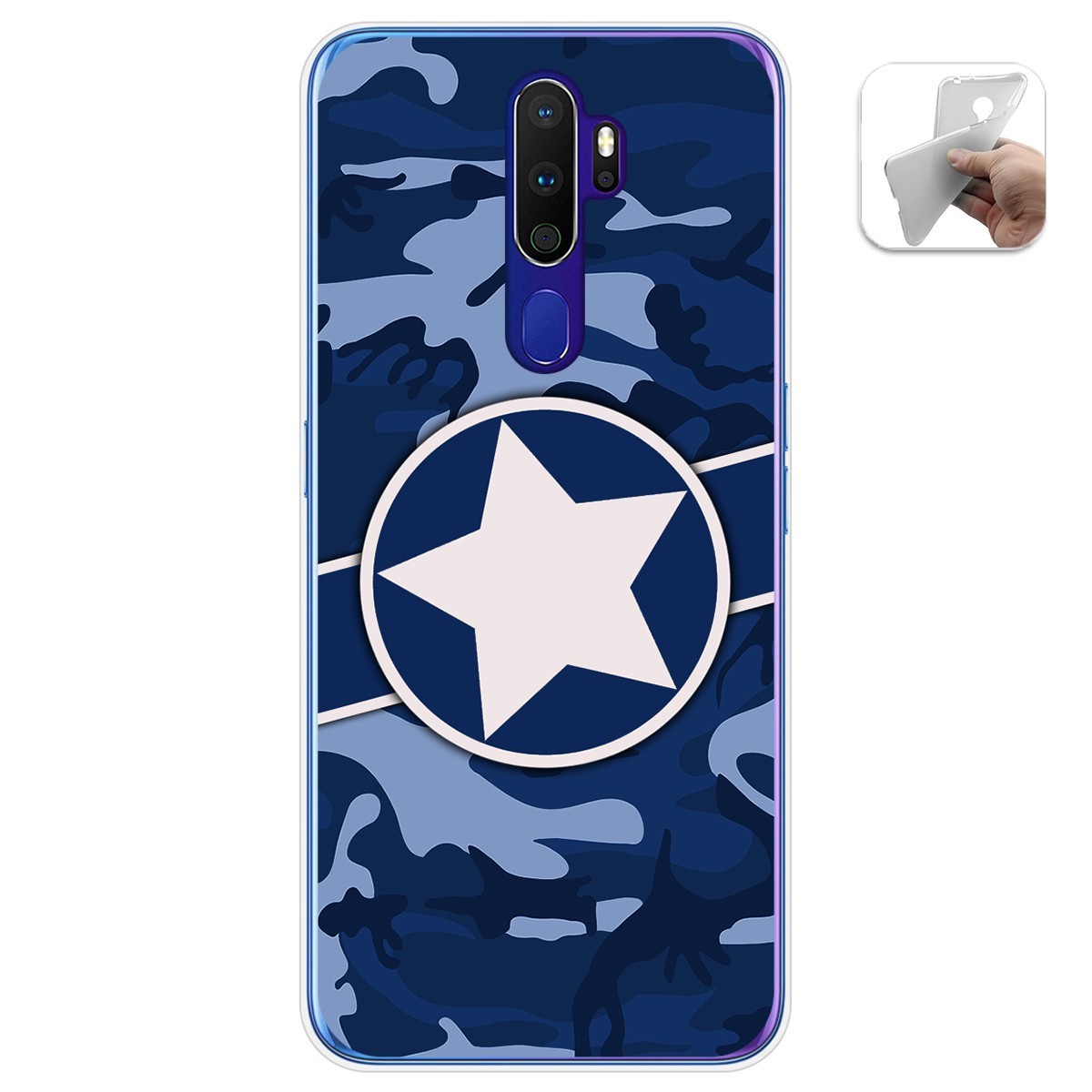 Tumundosmartphone Funda Gel Tpu para Oppo A9 2020 diseño Camuflaje 03 Dibujos