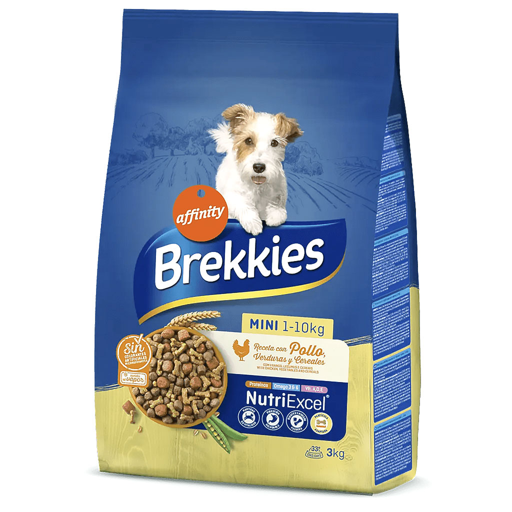 Brekkies Mini Adulto con Pollo Pienso Seco para Perros pequeños  Pienso para perros