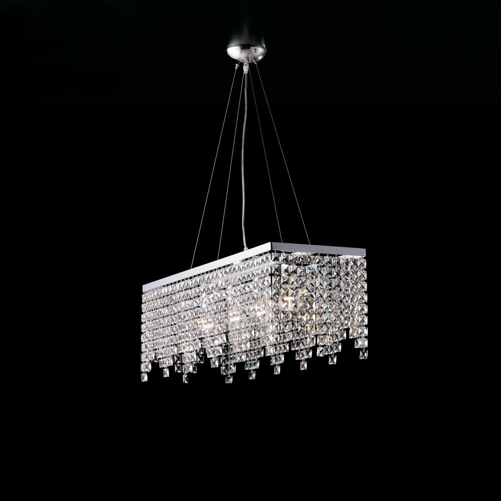 Clásico Penélope Araña de Cristal Cromado 4 Luces E27