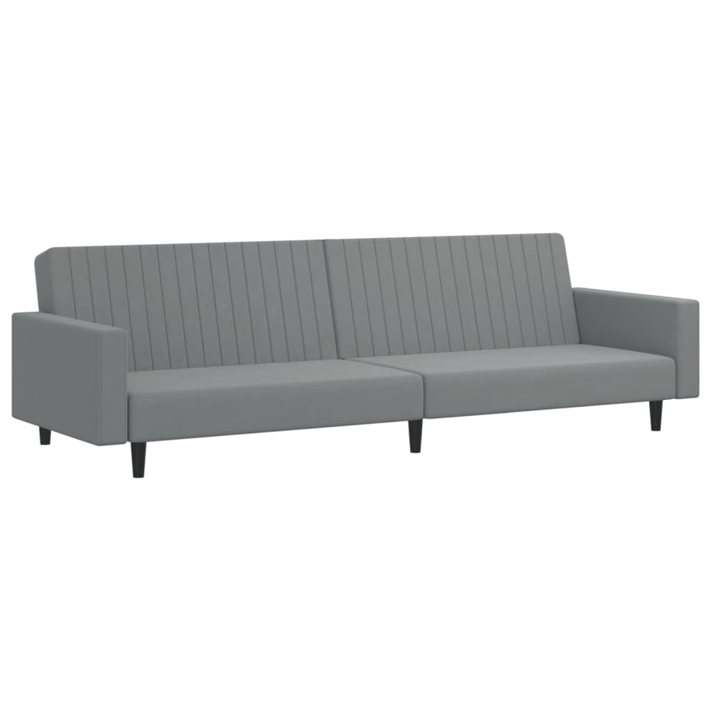 vidaXL Sofá cama de 2 plazas terciopelo gris claro