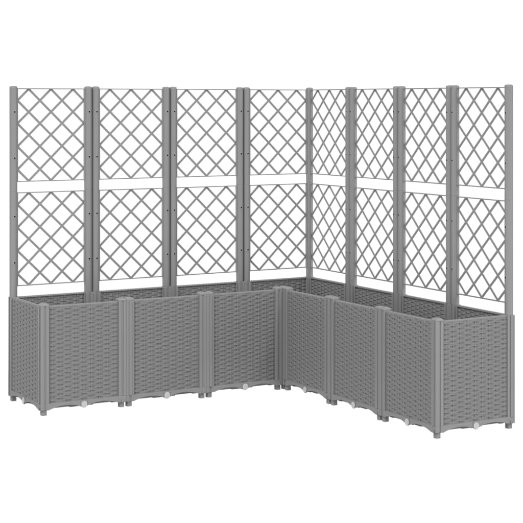 vidaXL Jardinera con enrejado PP 160x160x140 cm Color Gris,  Gris claro,  y mas