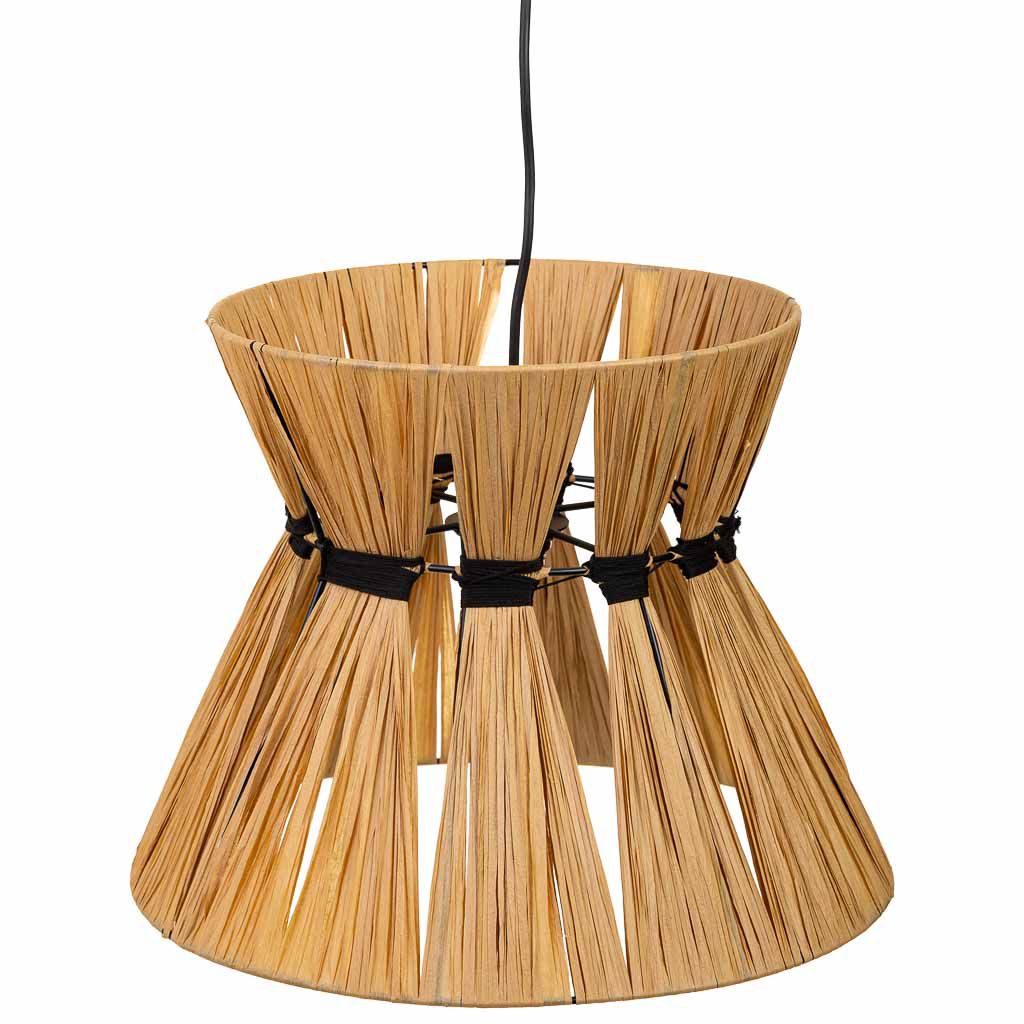 Lampara De Techo De Rafia Y Metal Marron Medidas: 41x41x31cm
