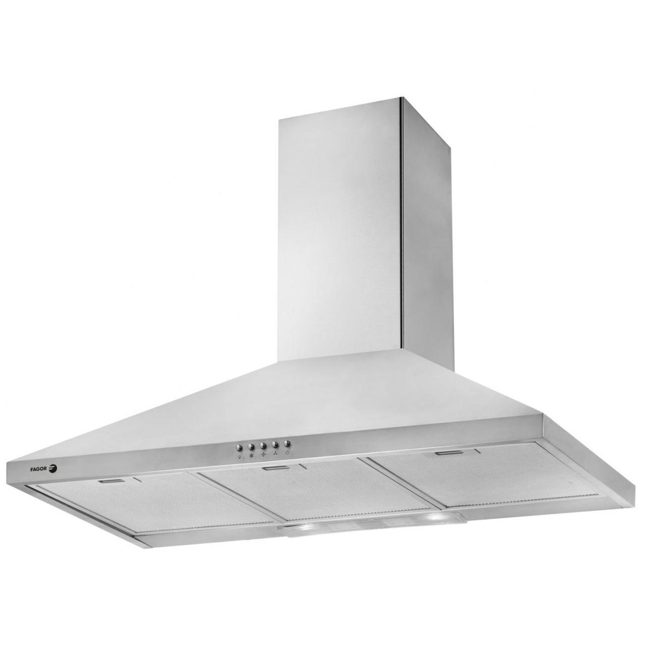 Campana Decorativa Piramidal FAGOR 3CFP-9050X 90cm 602m³/h Clase A Inox  | 67dB, Niveles Extracción 4