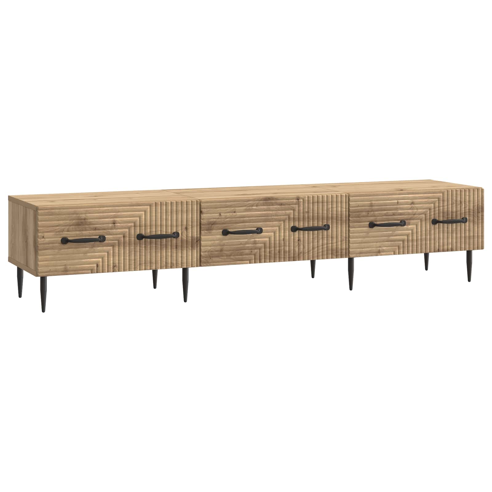 vidaXL Mueble de TV con cajón 147 x 34,5 x 30 cm Madera de Ingeniería Multicolor