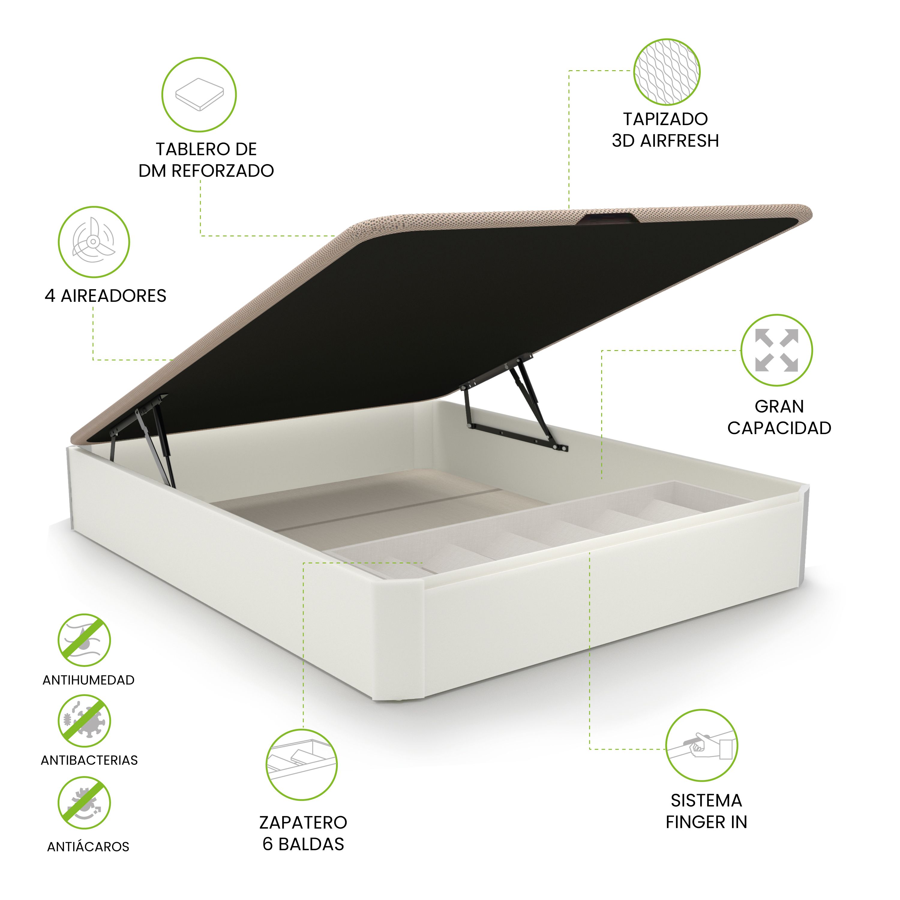 duehome - Canapé con zapatero 90-150 cm Luxury Plus 3D