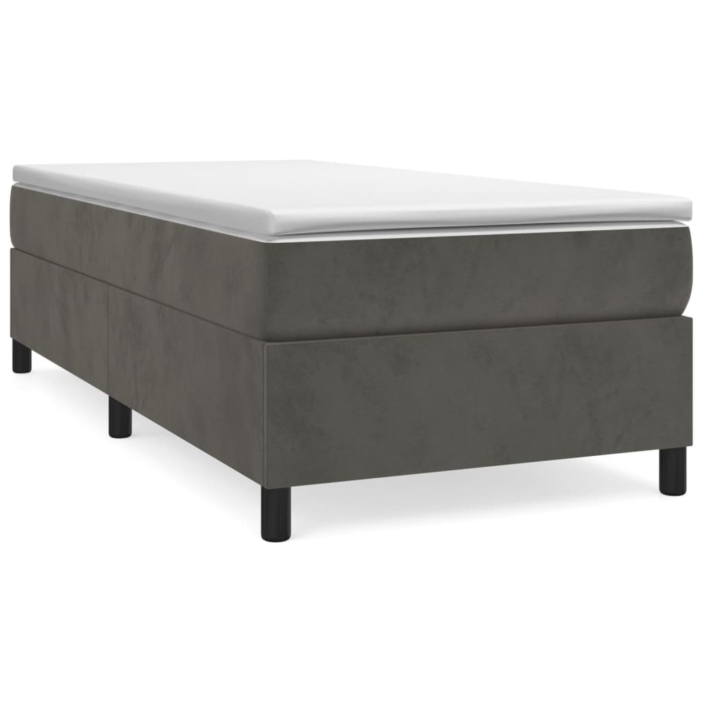 vidaXL Estructura de cama con somier terciopelo gris oscuro 90x190 cm