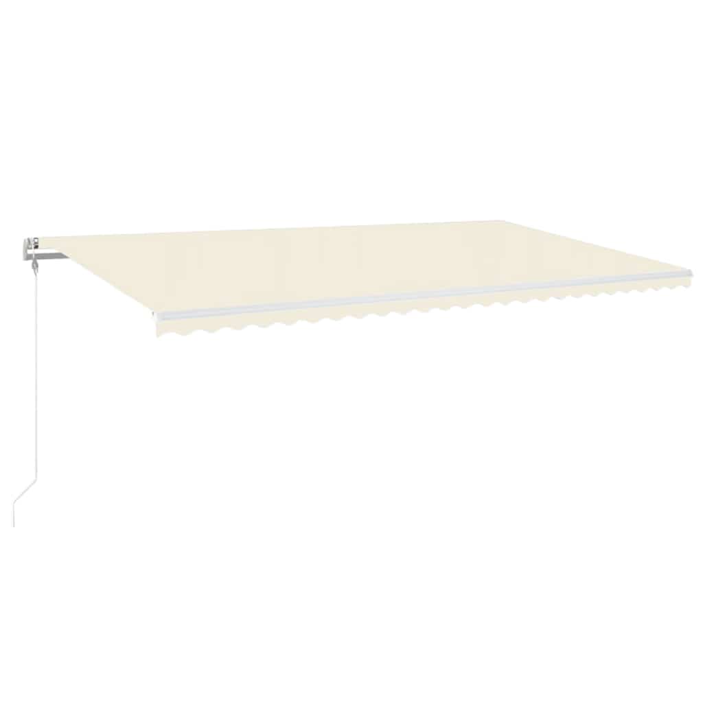 vidaXL Toldo automático con LED sensor de viento crema 600x300 cm