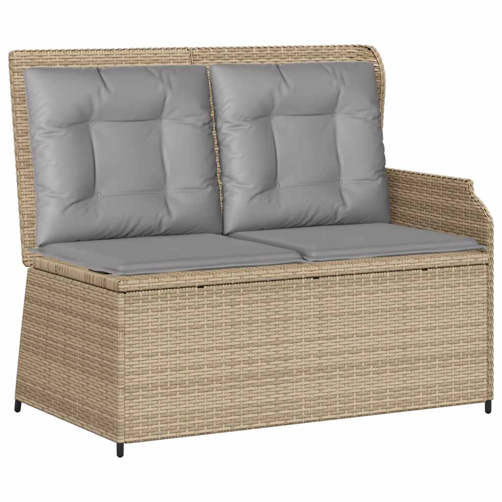 vidaXL Sillón reclinable de jardín con cojines ratán sintético beige