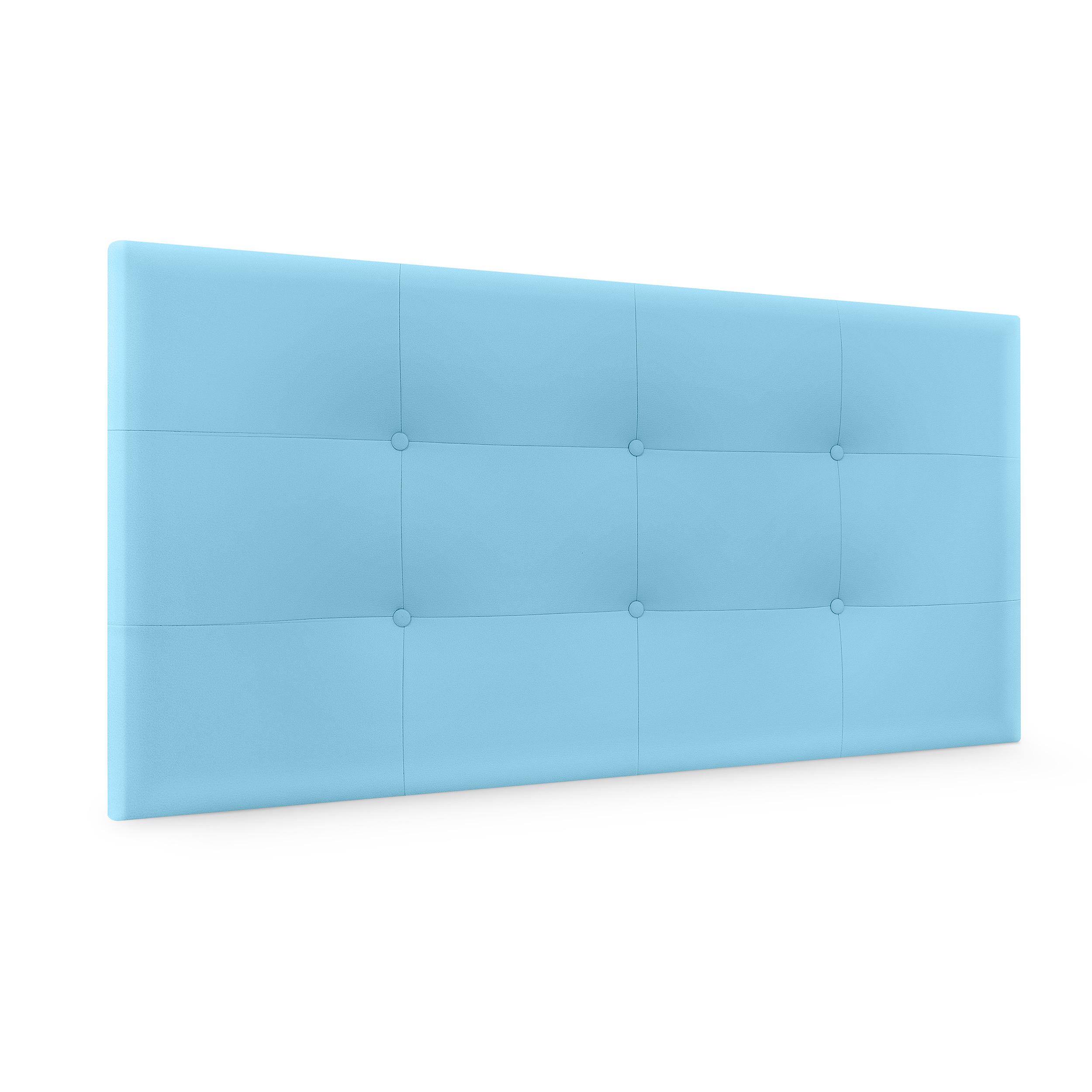 DHOME Cabecero Capitone Tapizado Polipiel o Tela Acualine con 8cm de Grosor Cabezales de Cama Acolchado Capitoné Cabeceros de Cama (Celeste Polipiel)