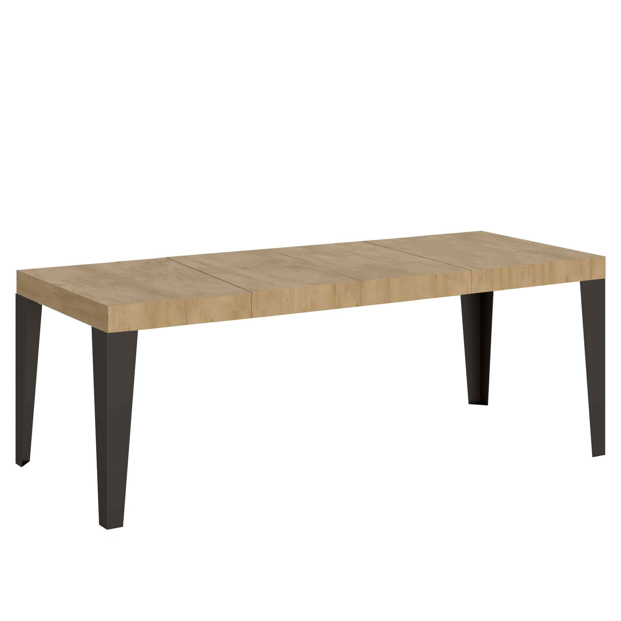 Mesa extensible 90x160/264 cm Flame Premium Roble Nature Estructura Antracita - Itamoby