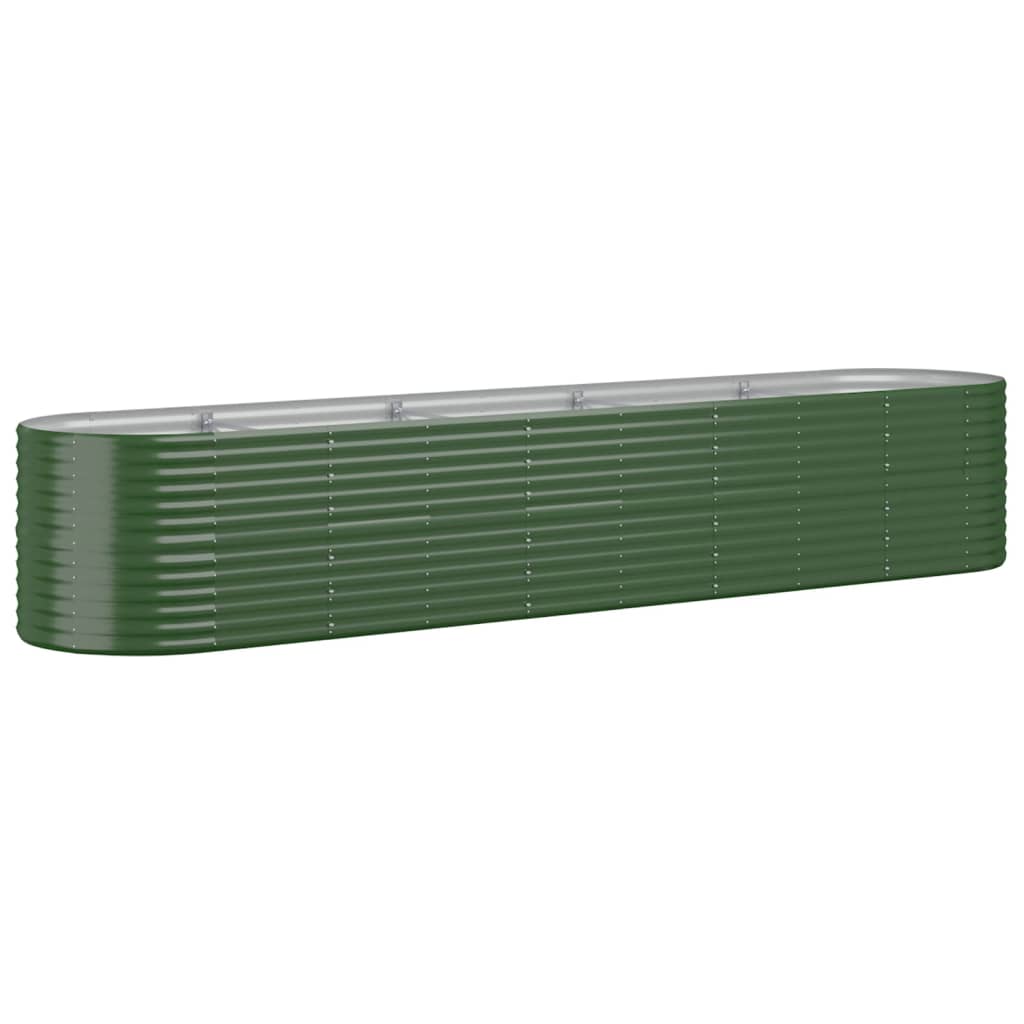 vidaXL Jardinera arriate acero recubrimiento polvo 368x80x68 cm Color Verde,  Gris,  Marrón y mas
