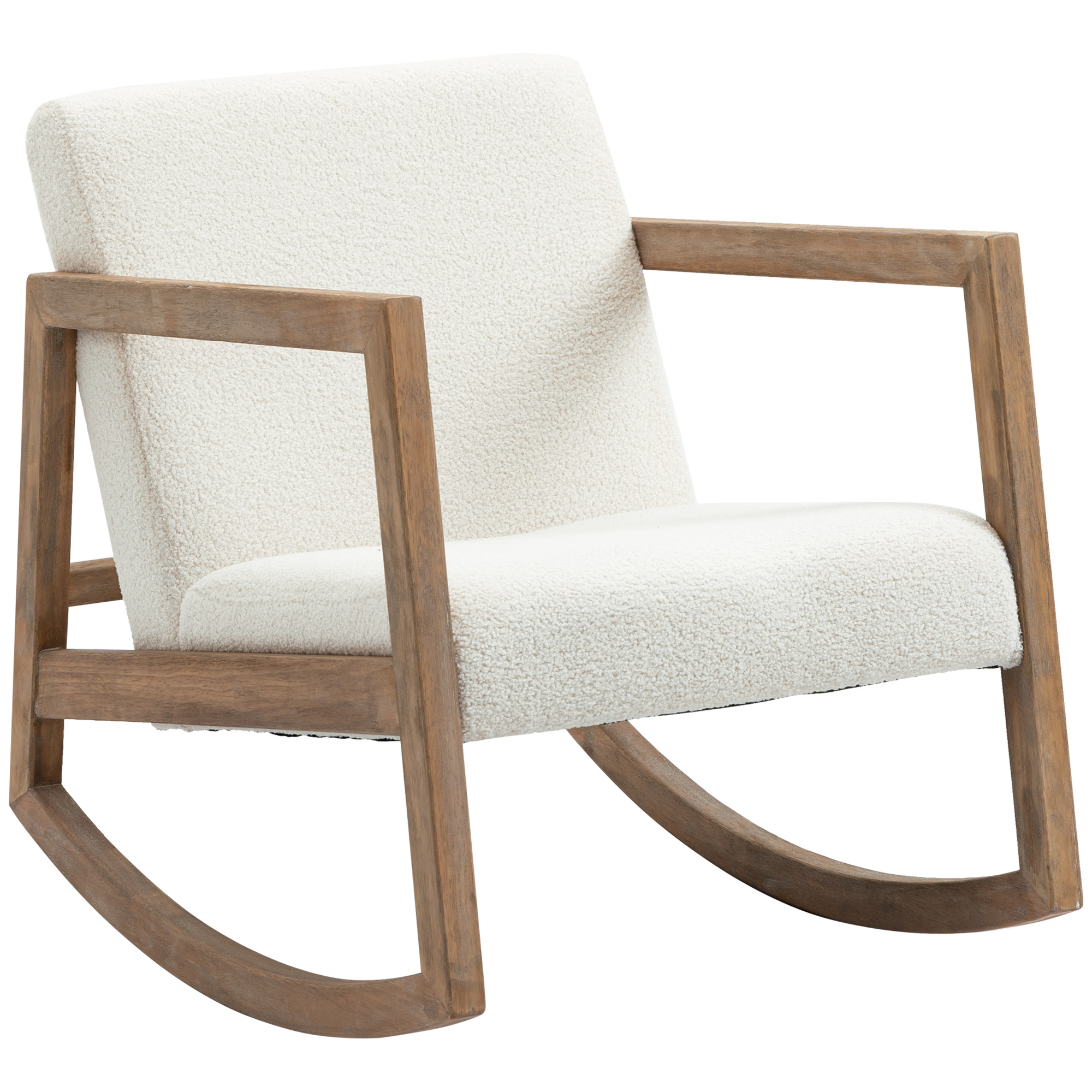 HOMCOM silla mecedora con reposapiés sillón de relax silla ocio con cojín  acolchado y antivuelco carga
