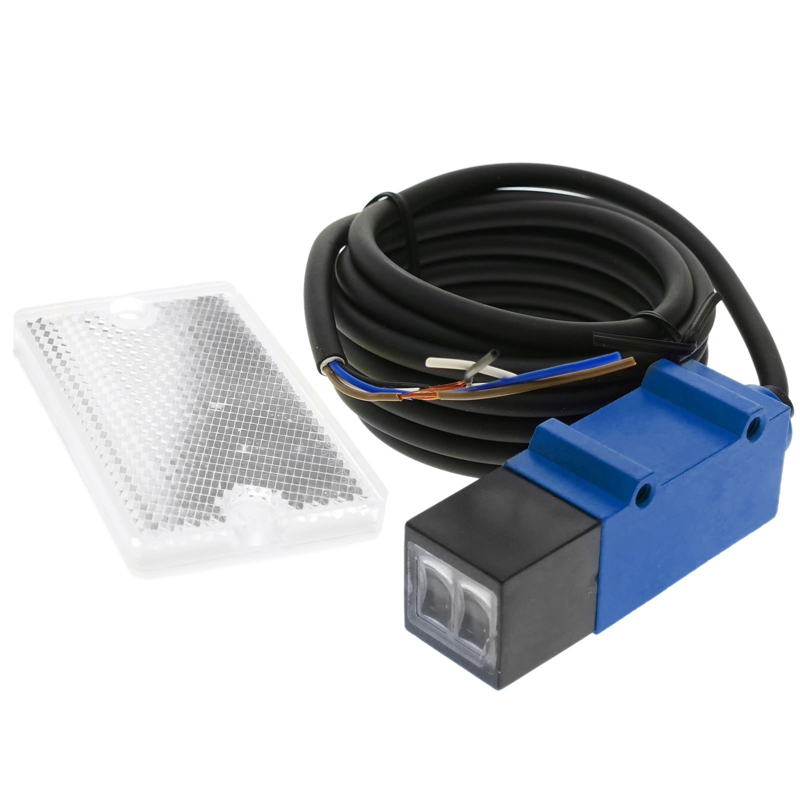 Sensor interruptor célula fotoeléctrica PNP NO+NC 10-30VDC 2m reflector - BeMatik
