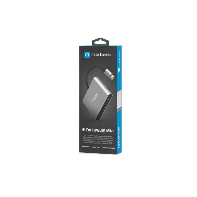Adaptador NATEC MULTIPUERTO USB-C A USB 3.0 HDMI 4K