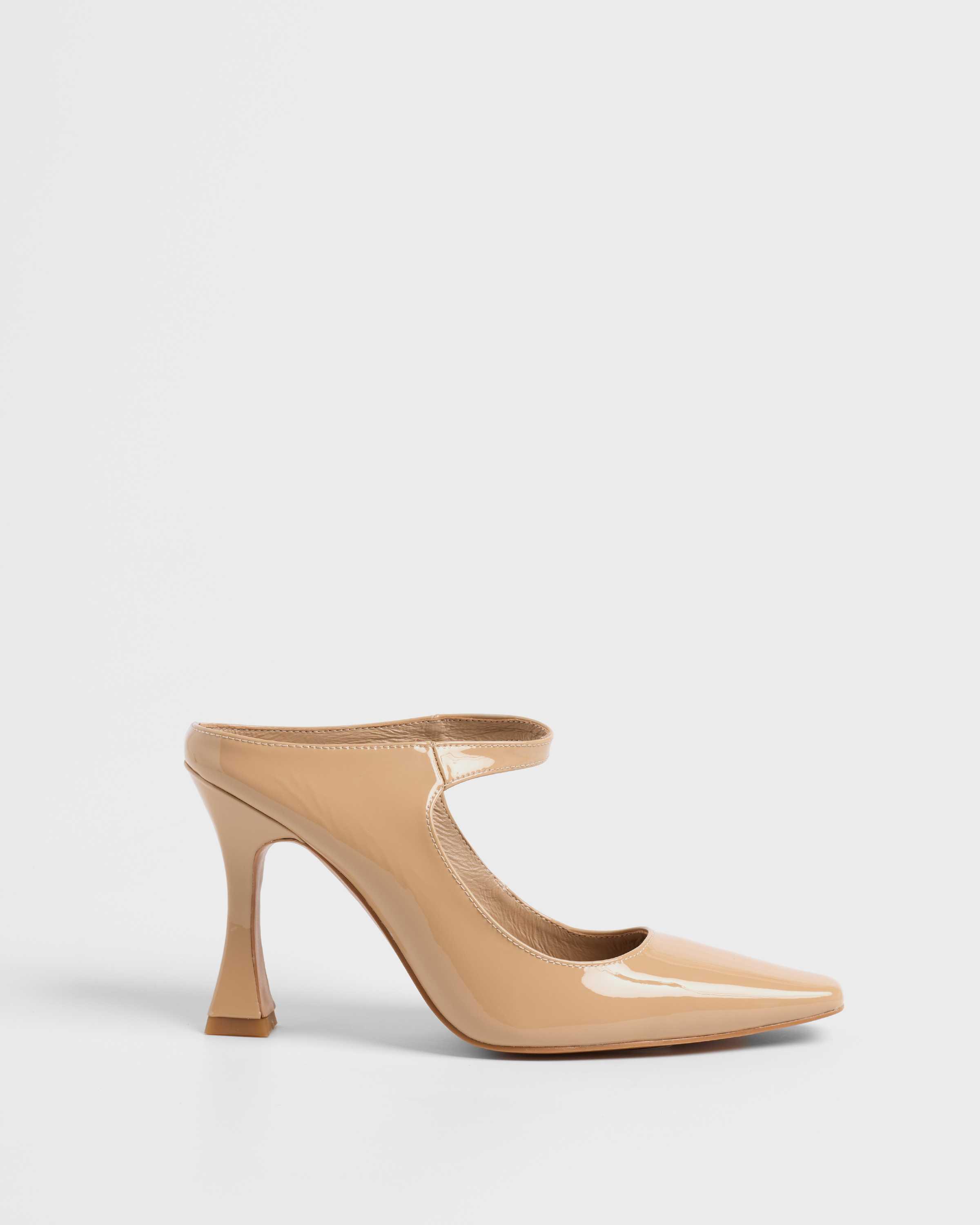MIM Tess Zapatos de tacón destalonados para mujer color nude en piel 9425820221770