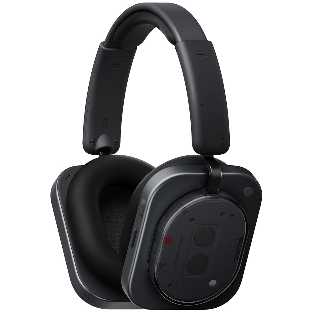 Auriculares - Nothing Headphone (1) Auriculares de Diadema iInalámbricos con Cancelación Activa de Ruido, hasta 80h de Batería, Hi-Res, Audio Espacial, Resistentes al Agua