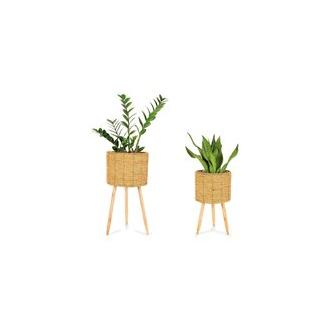S/2 Soporte Plantero Totora Ø30X58, El mejor complemento para tu hogar, Fijalo