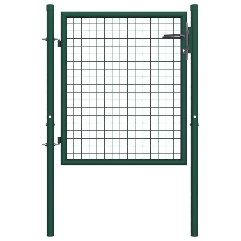 vidaXL Puerta de Valla Acero Verde Cancela de Jardín Patio Exterior Dimensiones 100 x 75 cm,  100 x 125 cm,  100 x 150 cm y mas