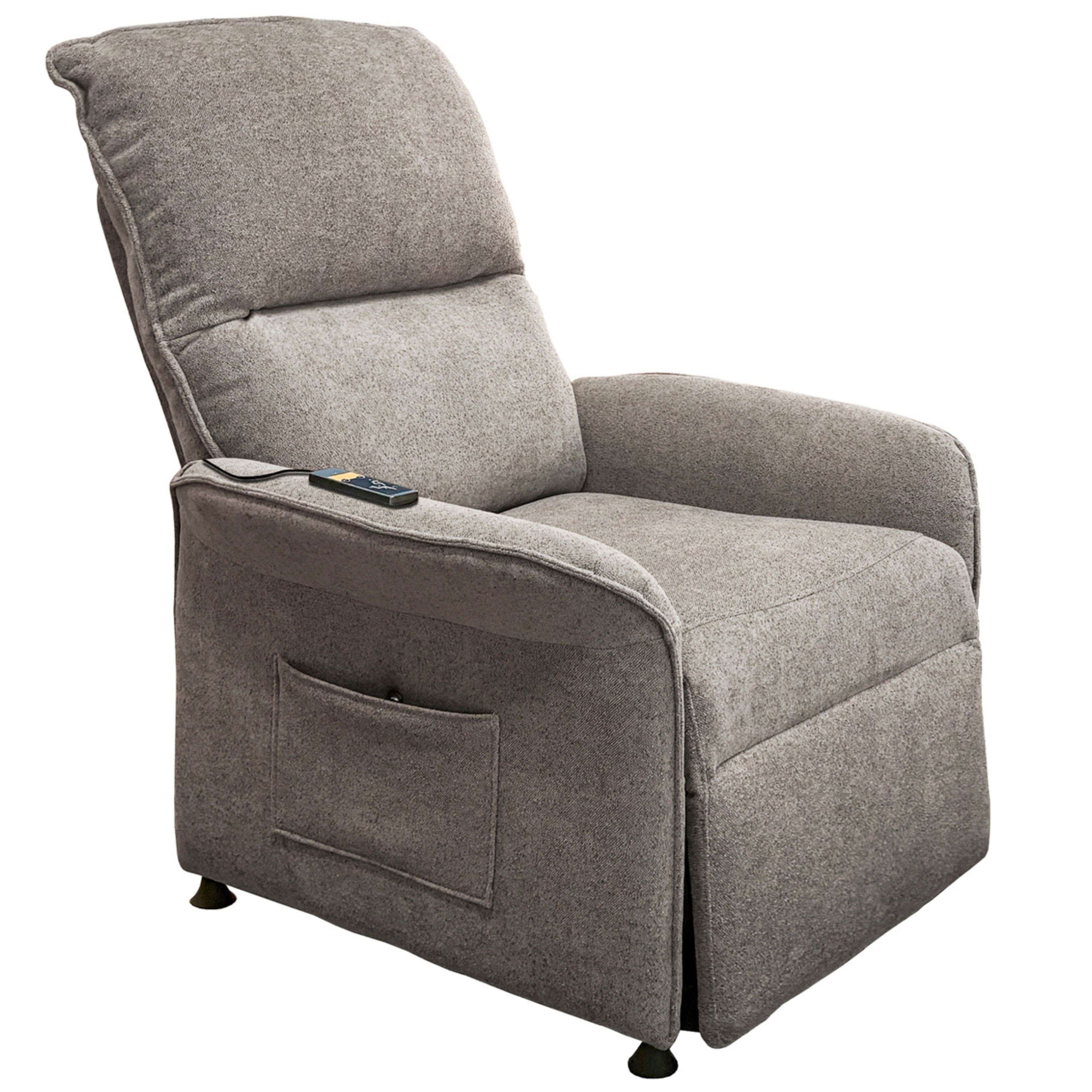 Miroytengo Sillón Reclinable Modelo Thai Estilo Contemporáneo en Color Gris con 2 Motores y Mando Control 82x102x84 cm