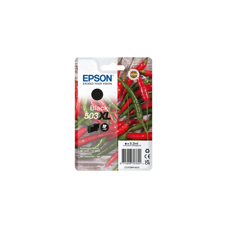 Epson - 503XL cartucho de tinta 1 pieza(s) Original Alto rendimiento (XL) Negro - C13T09R14020 C13T09R14020