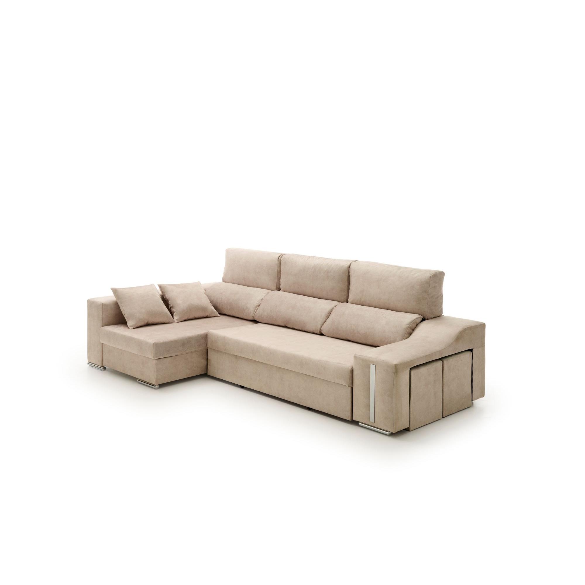 Sofá Chaise Longue Cama Con Arcón y Puff Giuliana