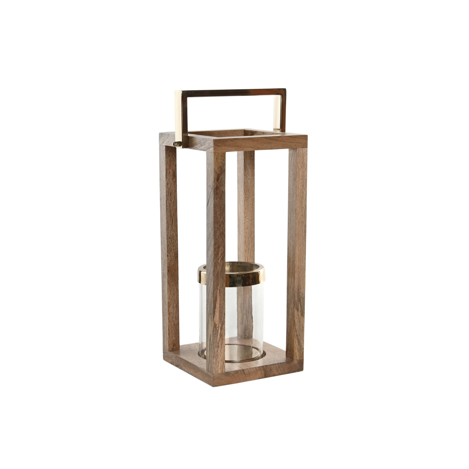 Portavela mango acero 25x25x54 marron , La mejor decoración para tu hogar.