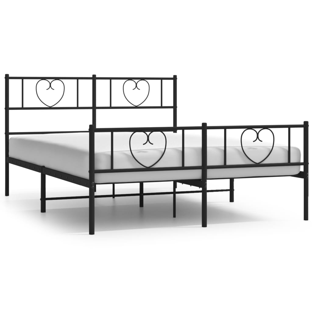 vidaXL Estructura cama sin colchón con estribo metal negro 160x200 cm