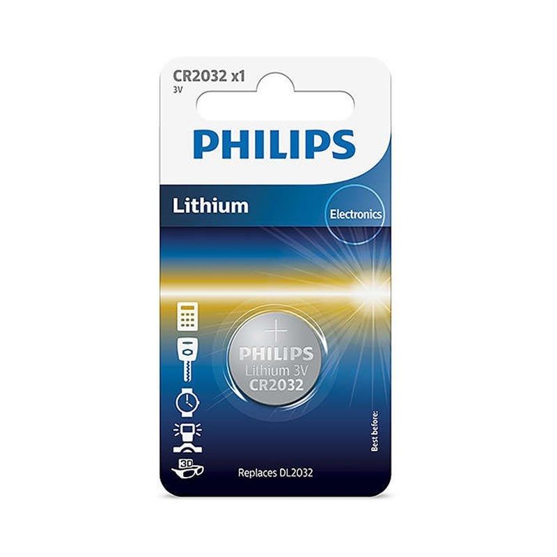 Philips Pila de Botón CR2032/3V Batería de Litio 210 Mah