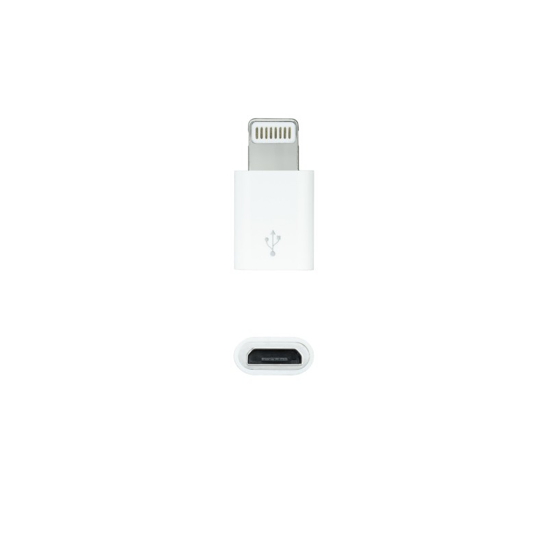 Nanocable - Adaptador Lightning a Micro USB, Lightning/M-Micro B/H Blanco 10.10.4100