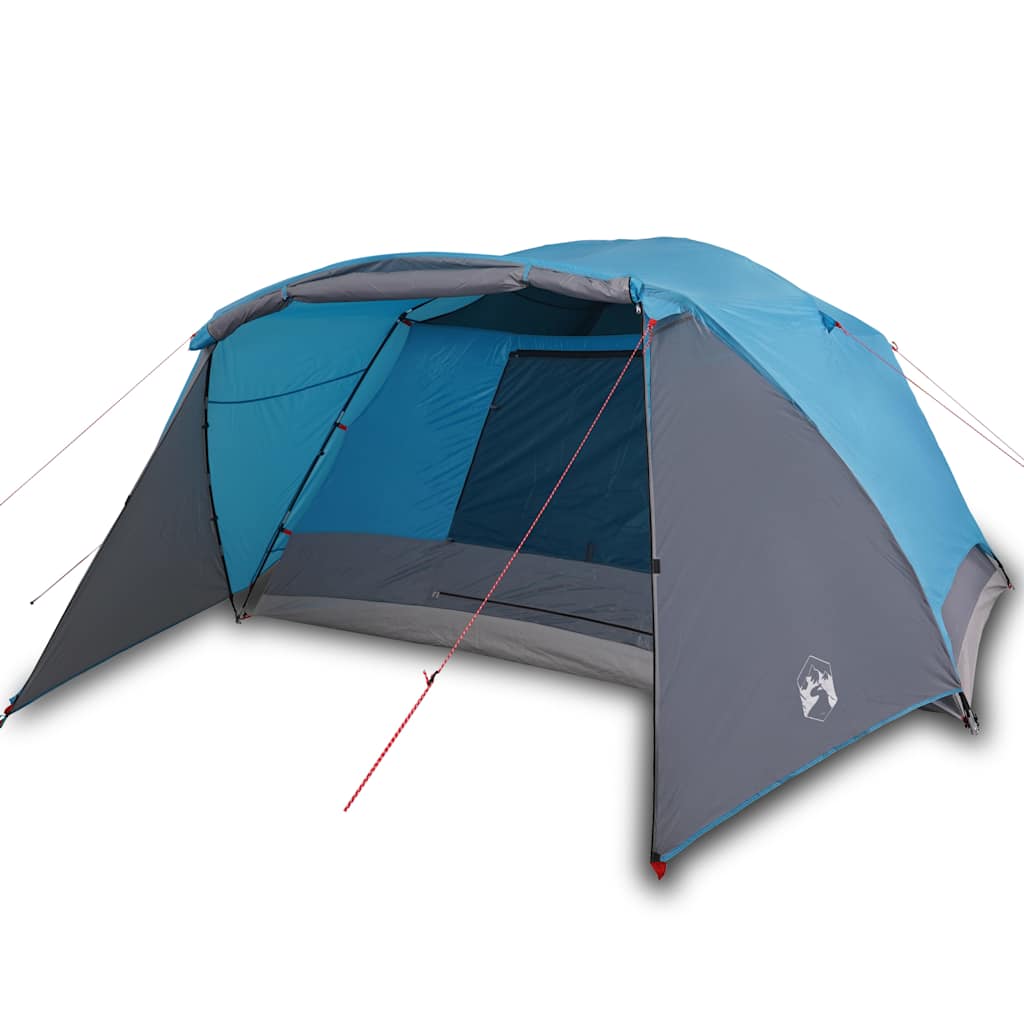 vidaXL Tienda de campaña con porche 4 personas impermeable azul