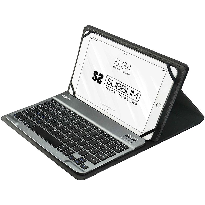 Funda con Teclado Subblim Keytab Pro Bluetooth para Tablets de 10.1'/ Gris